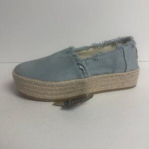 TOMS Womens Valencia Platform Espadrille Blue Size 7.5 M